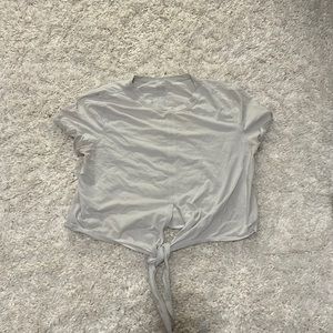 Pale blue Lululemon tie front tshirt
